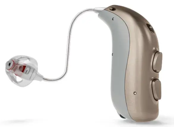 Aparelho auditivo convencional retroauricular completo, com molde auricular